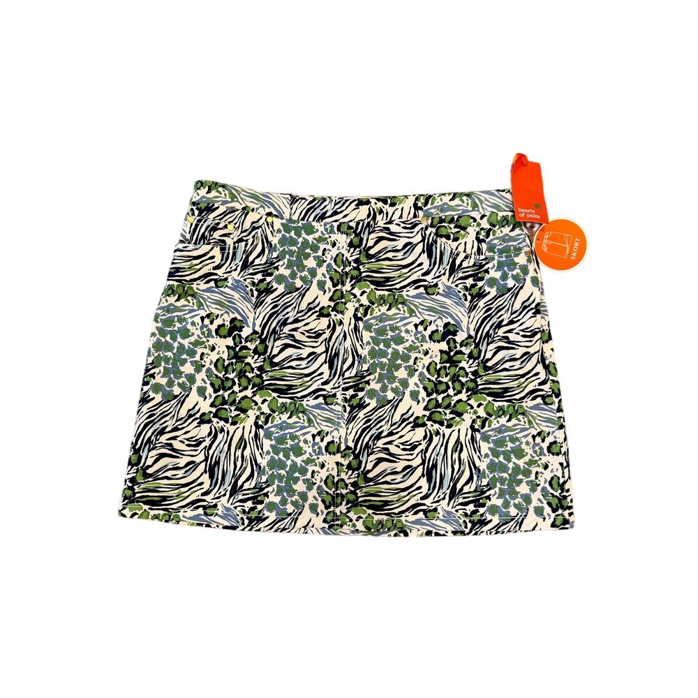 Hearts of Palm skort stretch tropical casual pull on women’s 14 skirt NWT short